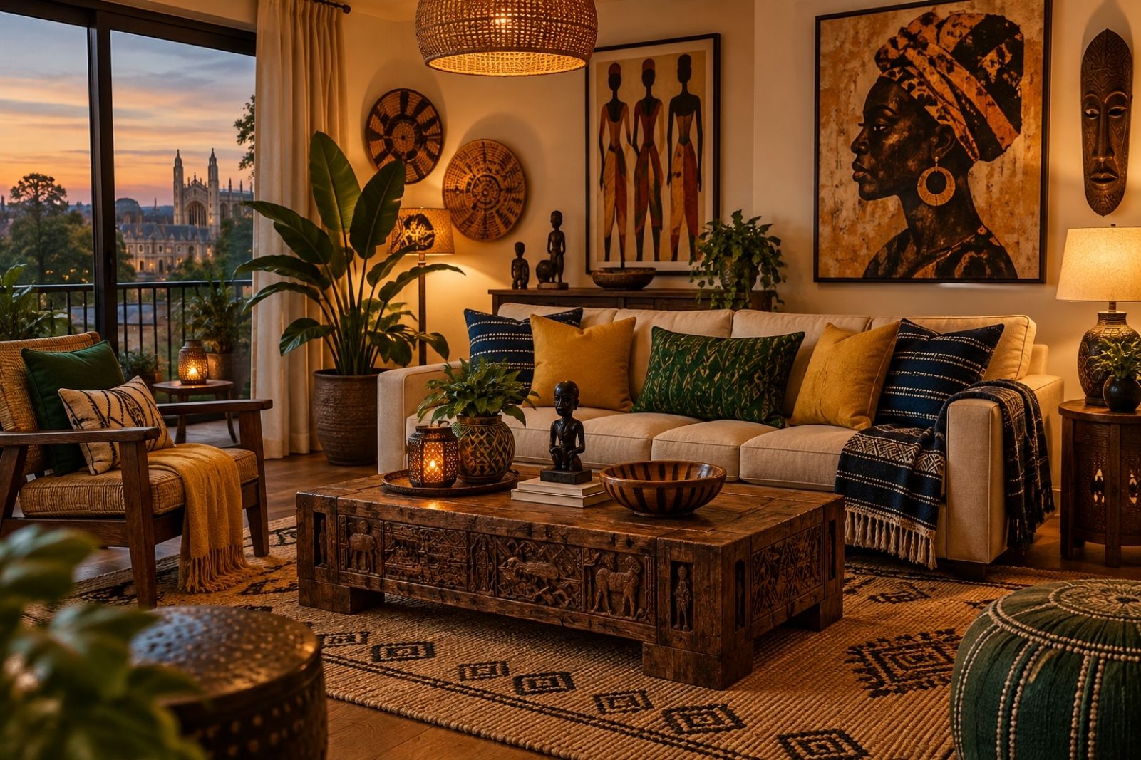 Interior of a Villa Afrique African-themed serviced apartment