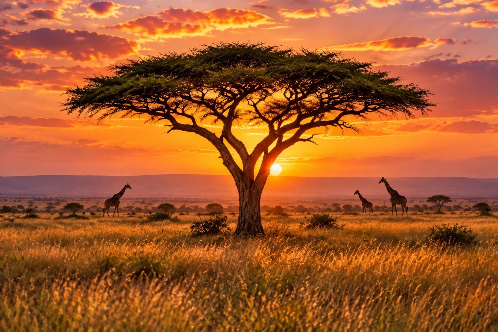 Kenya — savannah at golden hour